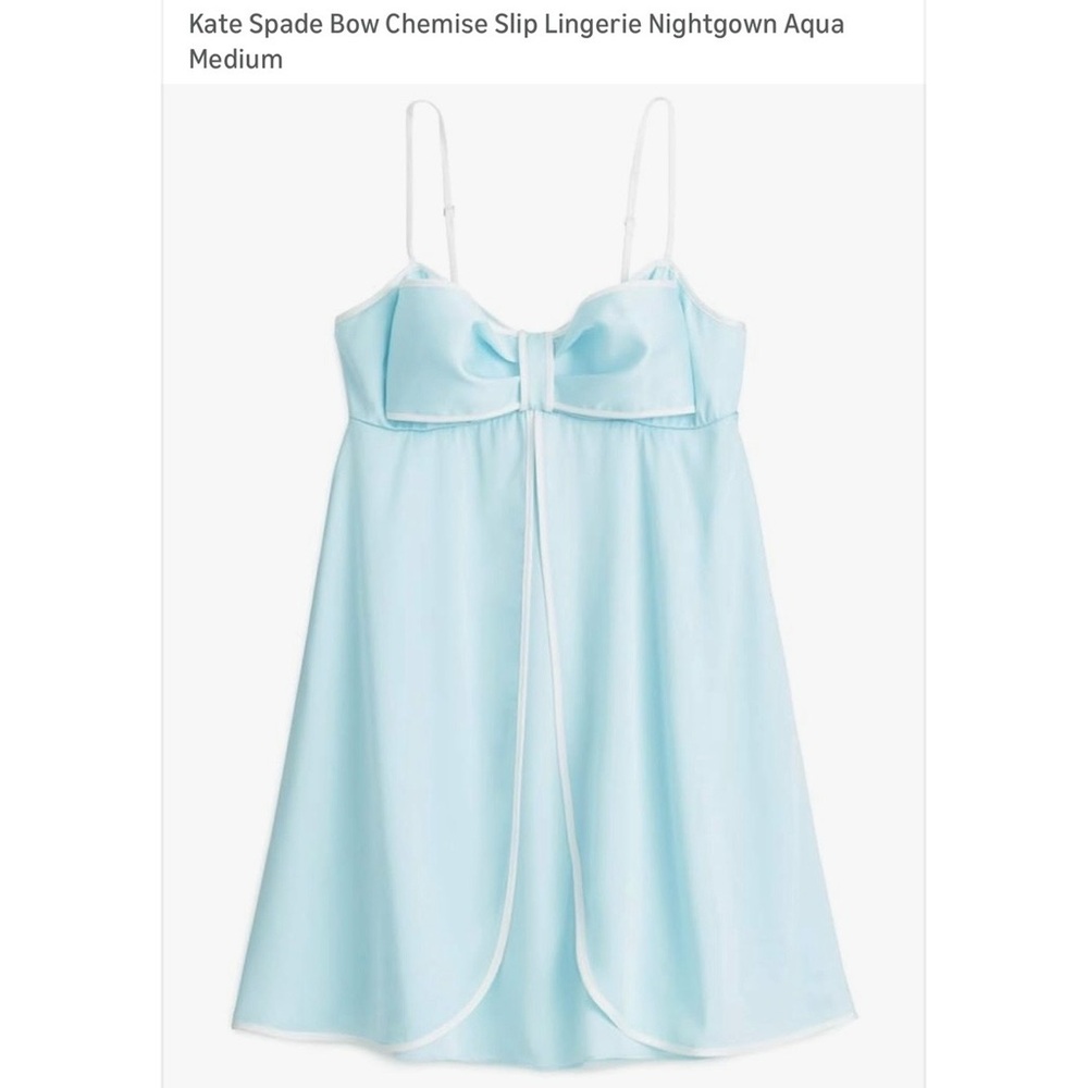 Kate Spade Aqua Bow Chemise Slip